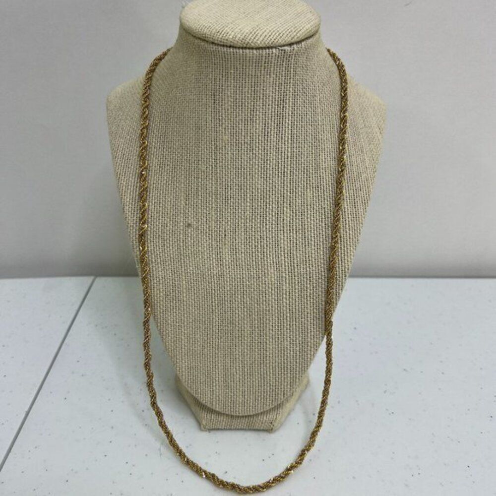 Monet Chain Necklace Twist Mixed Metal Gold‎ Silver Tone 26 Inch Vintage Long